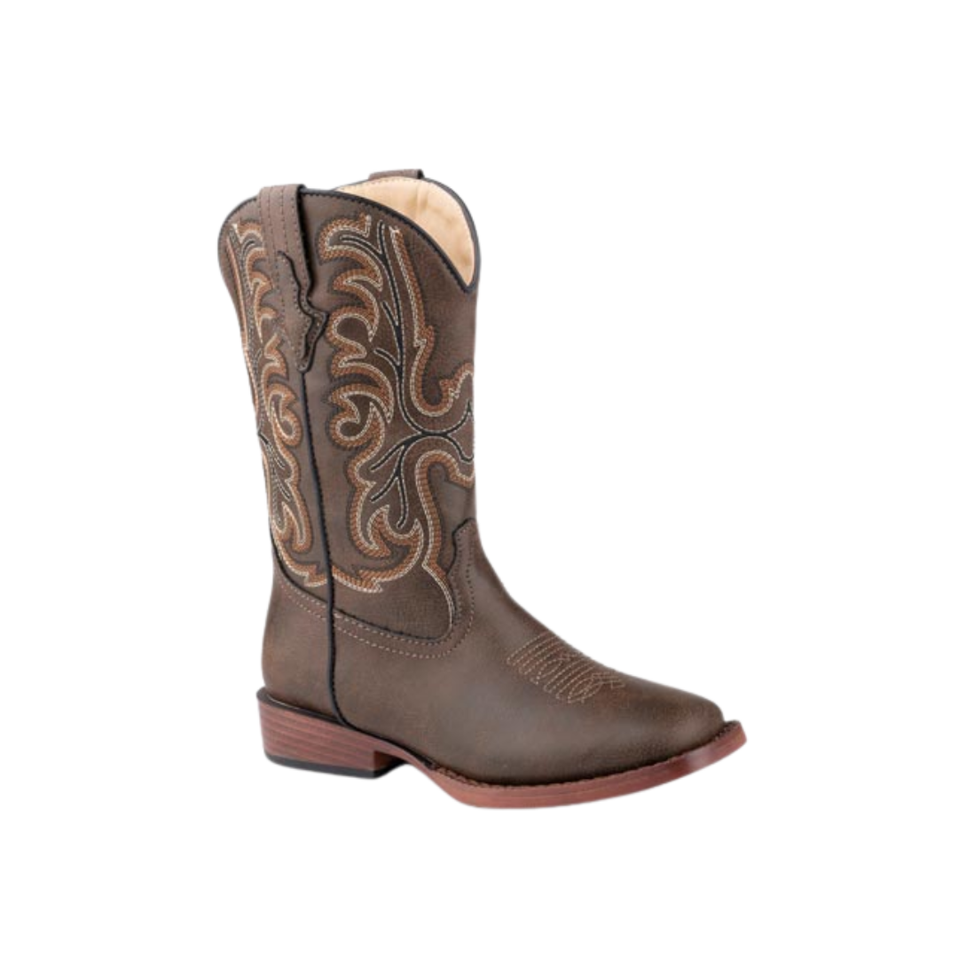 Roper Youth Unisex Patrick Vamp Shaft Brown Boots