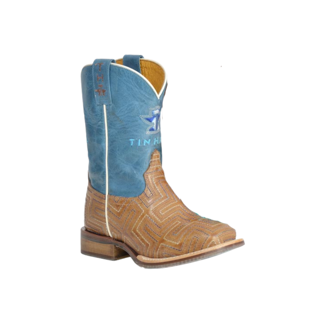 Tin Haul Youth Unisex Maze Bull Rider Sole Brown Boots