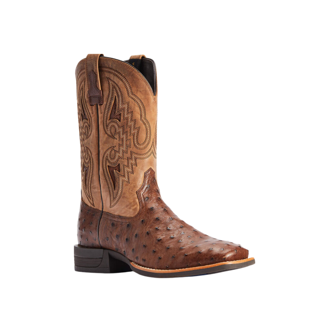 Ariat Men's Dagger Full Quill Ostrich Brown Boots