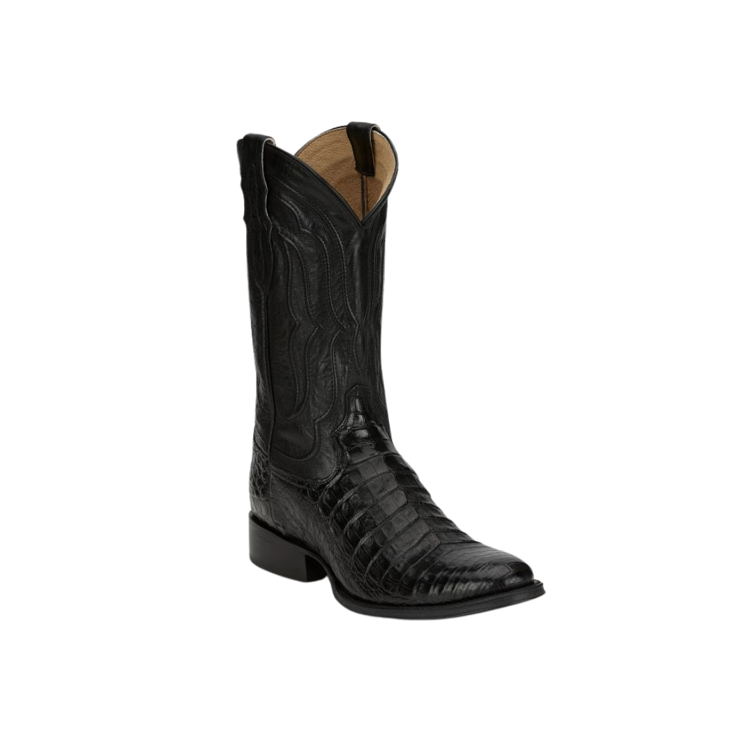 Tony Lama Men's Tremaine 12" Caiman Exotic Black Boot