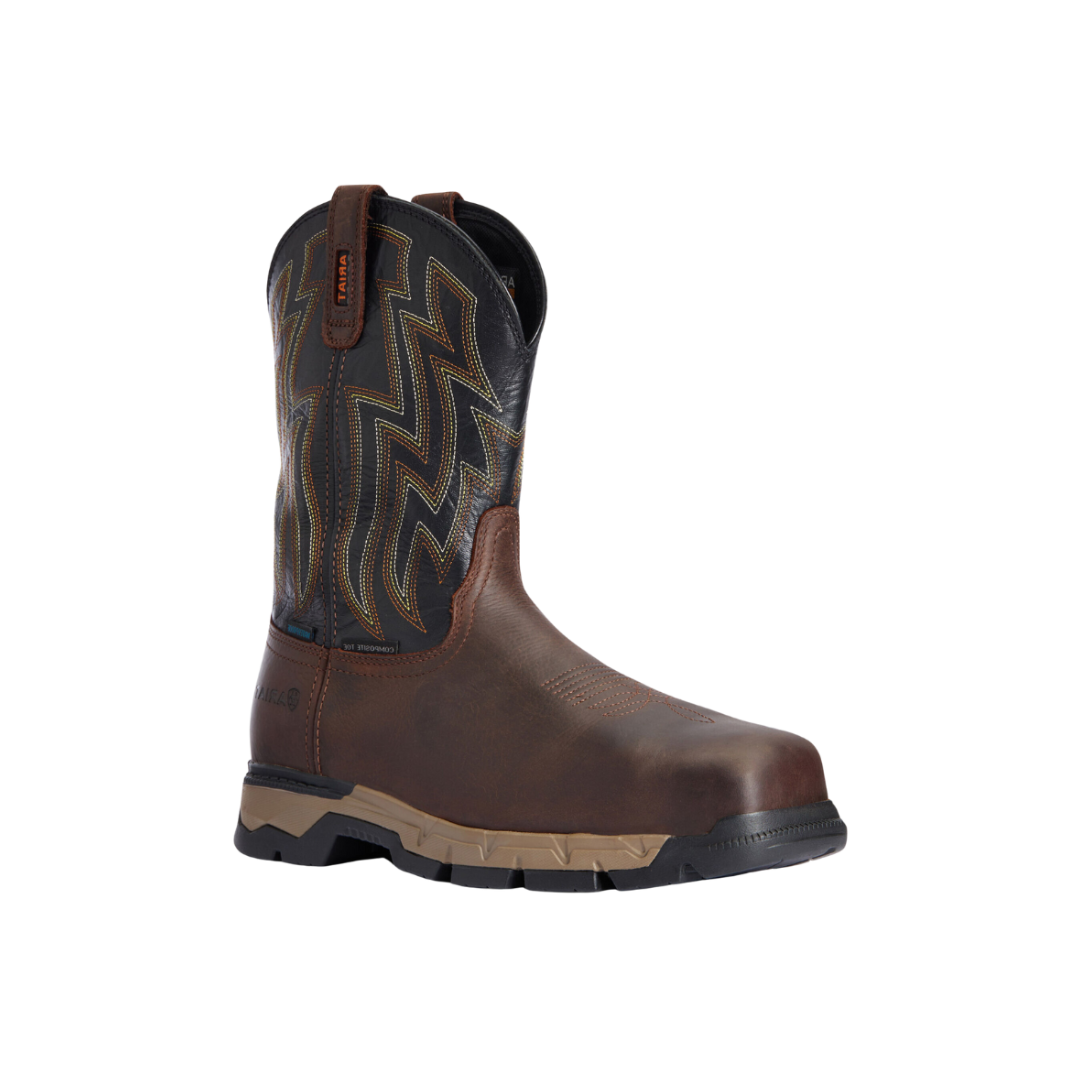 Ariat Men's Rebar Flex Western Waterproof Work Brown Boots
