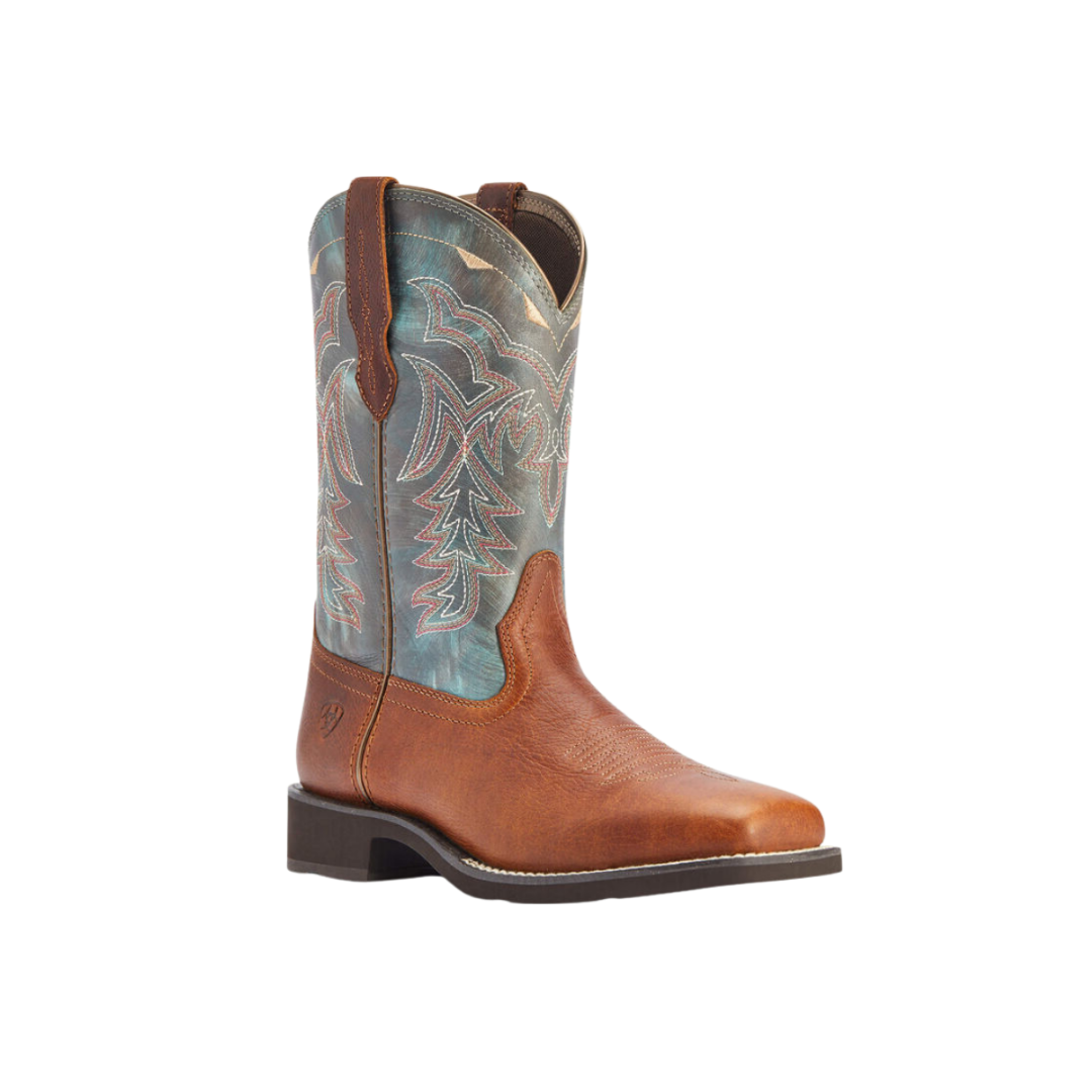 Ariat Women's Delilah Square Toe Teal River Brown Boots