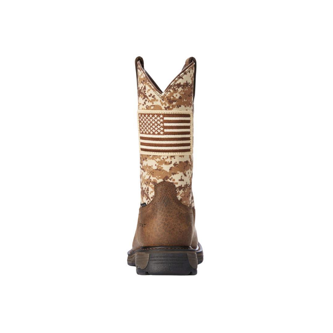 Ariat Men's Workhog Patriot Steel Work Sand Camo Boots