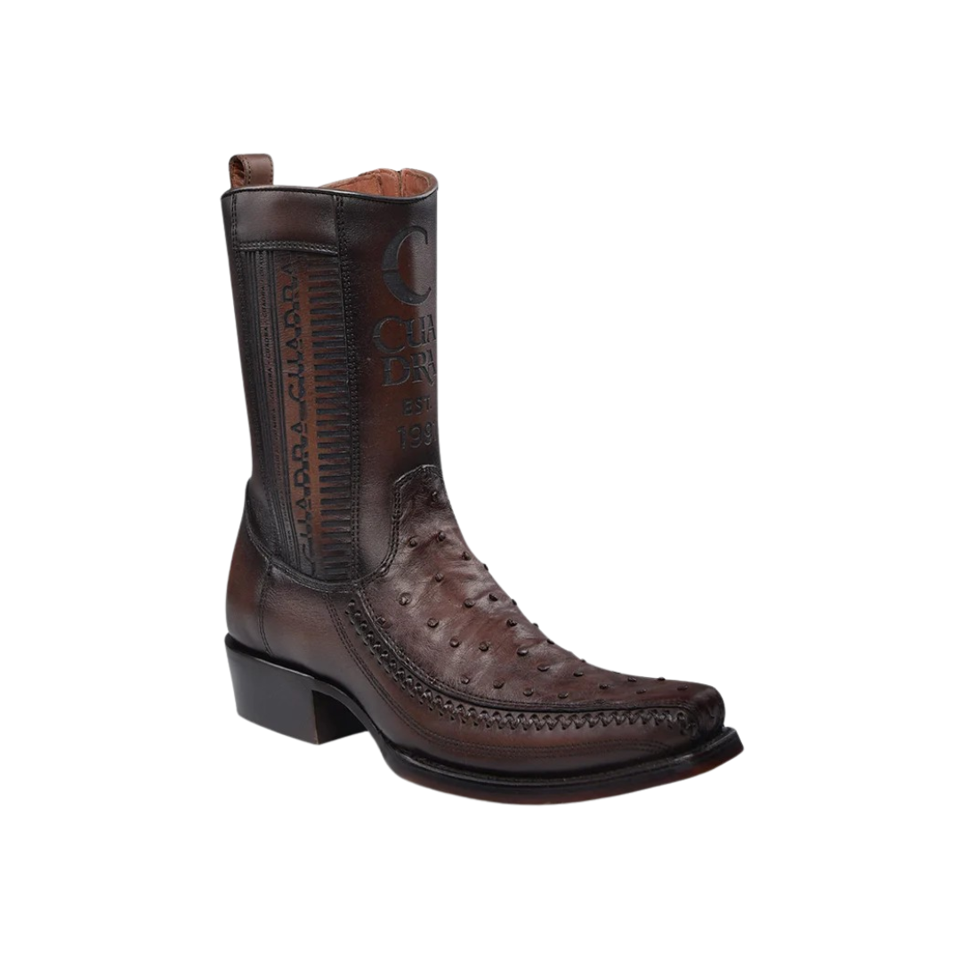 Cuadra Men's Flame Ostrich Laser Chocolate Boots