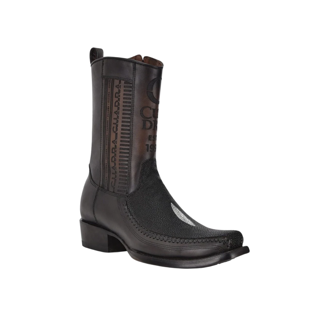 Cuadra Men's Perla Negra Stingray Laser Black Boots