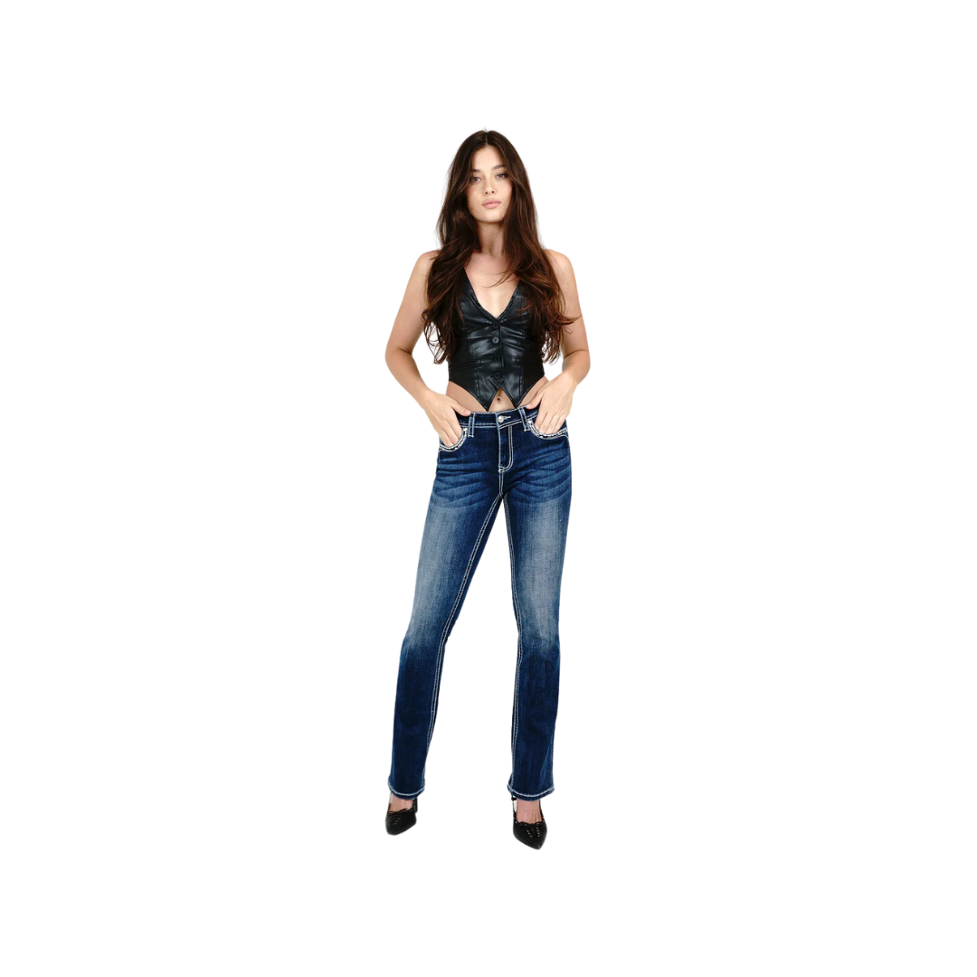 Grace Women's Embellished Bootcut Jeans