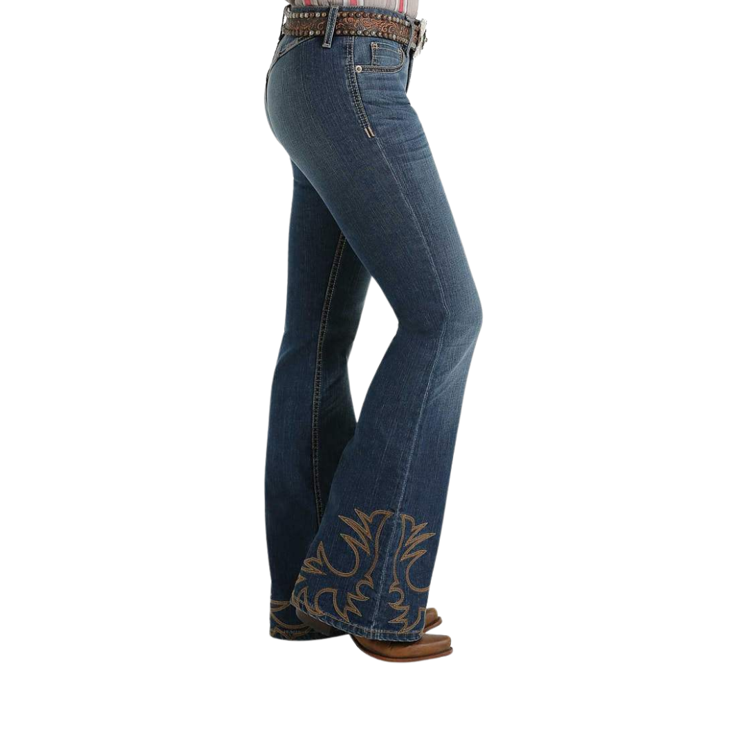 Cruel Girl Women's Hannah Bareback Slim Flare Dark Stone Jeans