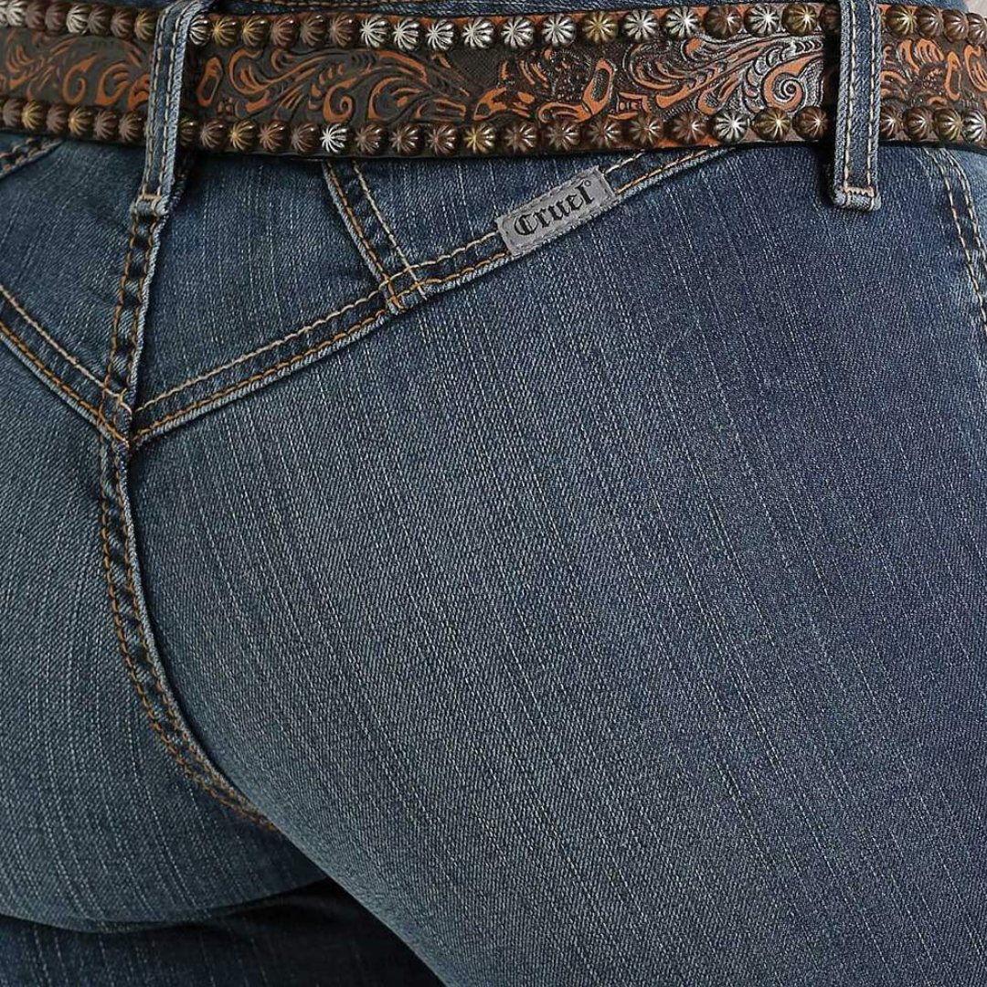 Cruel Girl Women's Hannah Bareback Slim Flare Dark Stone Jeans