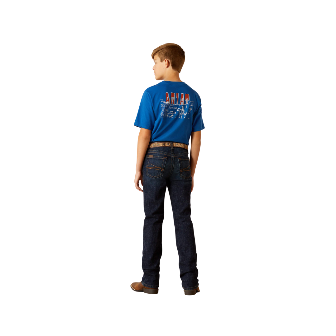 Ariat Youth Boy's B5 Slim Romeo Straight Mineral Blue Jeans