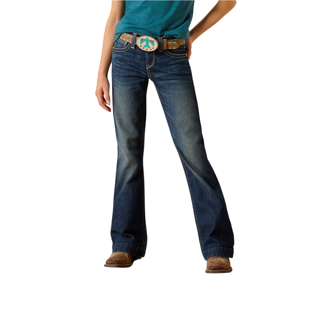Ariat Youth Girl's Olivia Trouser Pacific Blue Jeans