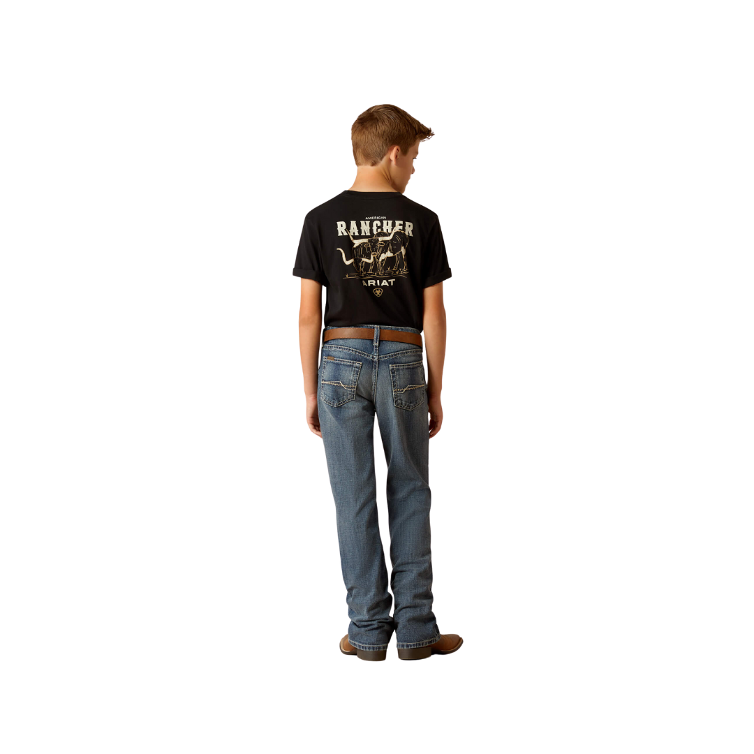 Ariat Youth Boy's B4 Relaxed Boot Cut Durango Blue Jeans