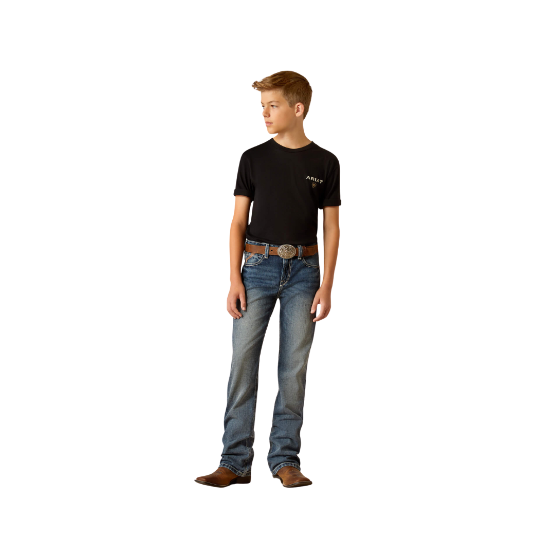 Ariat Youth Boy's B4 Relaxed Boot Cut Durango Blue Jeans