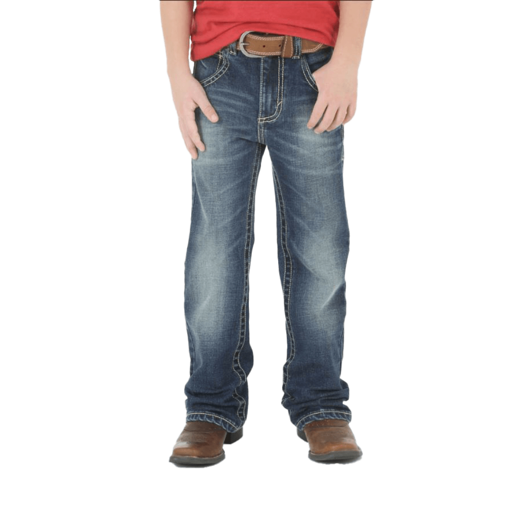Wrangler Youth Boy's Midland Medium Wash Slim Blue Jeans