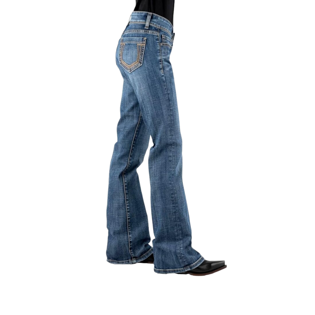 Stetson Women's 816 Fit Classic Slim Bootcut Blue Jeans