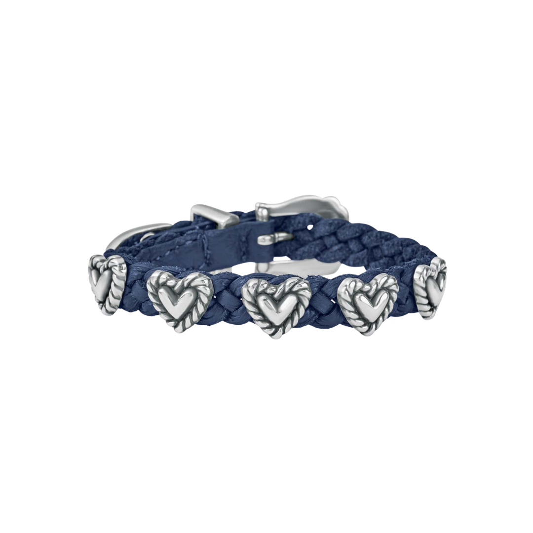 Brighton Women's French Blue Roped Heart Braid Bandit Bracelet