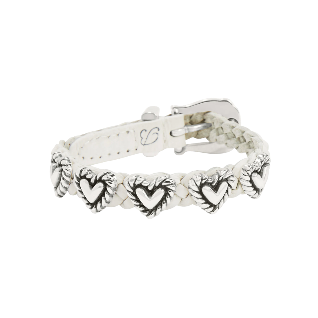 Brighton Women's Roped Heart Bandit White Bracelet