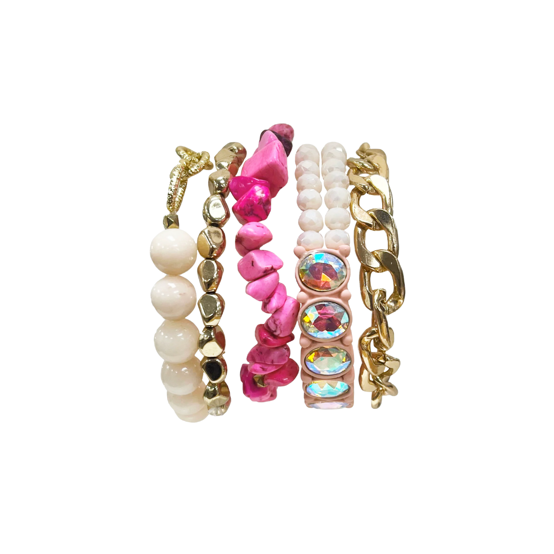 Southern Grace Women's Pretty Strand Pink Bracelet