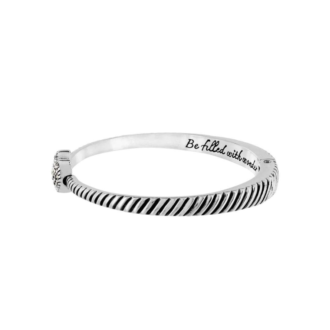 Brighton Women's Celestia Heart Hinged Silver Bangle