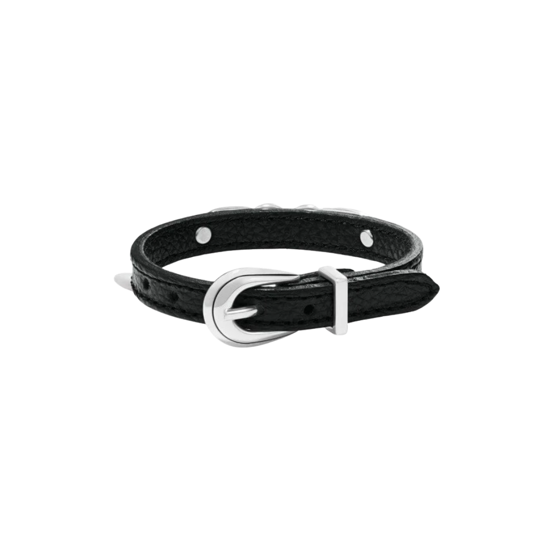 Brighton Women's Interlok Braid Leather Black Bracelet