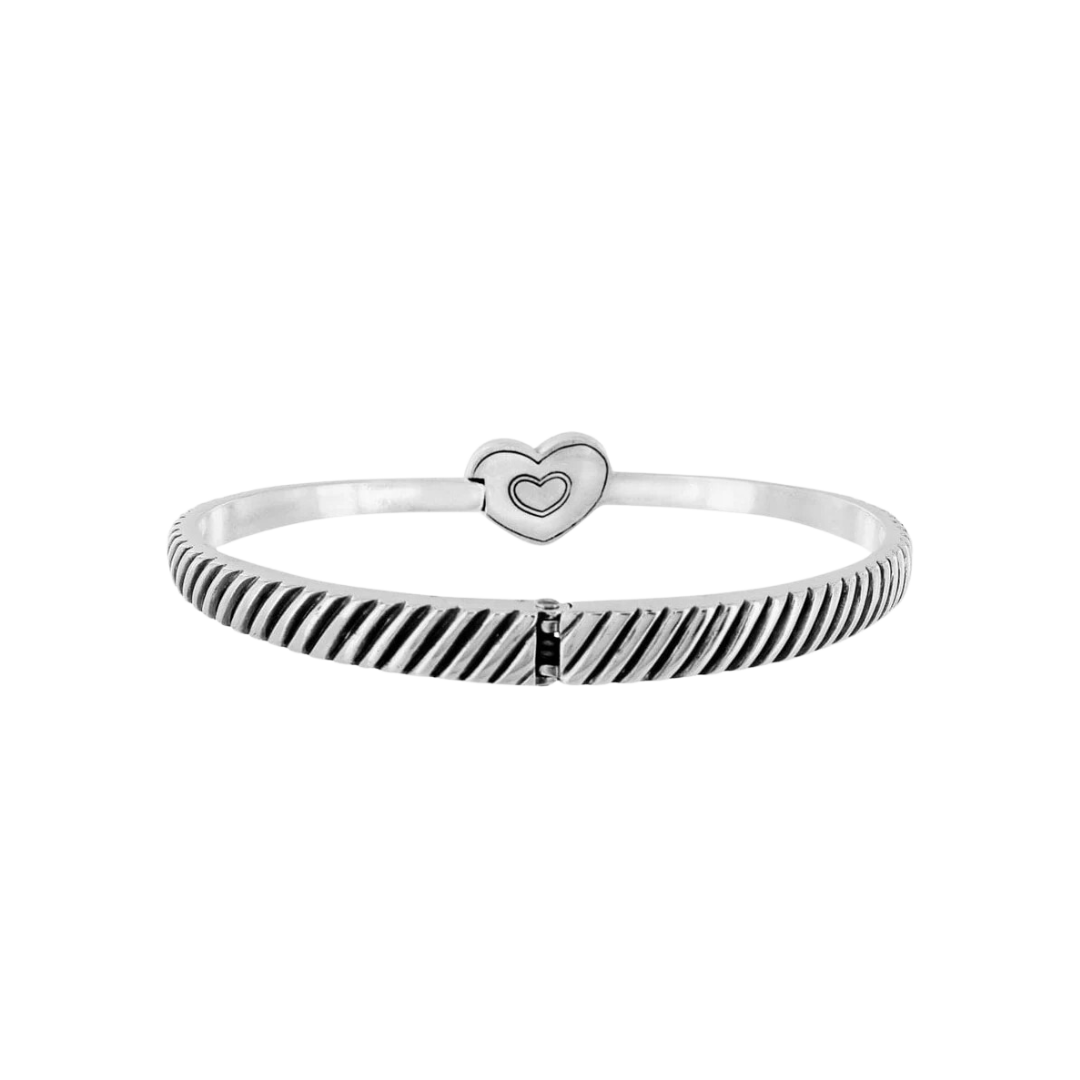 Brighton Women's Celestia Heart Hinged Silver Bangle
