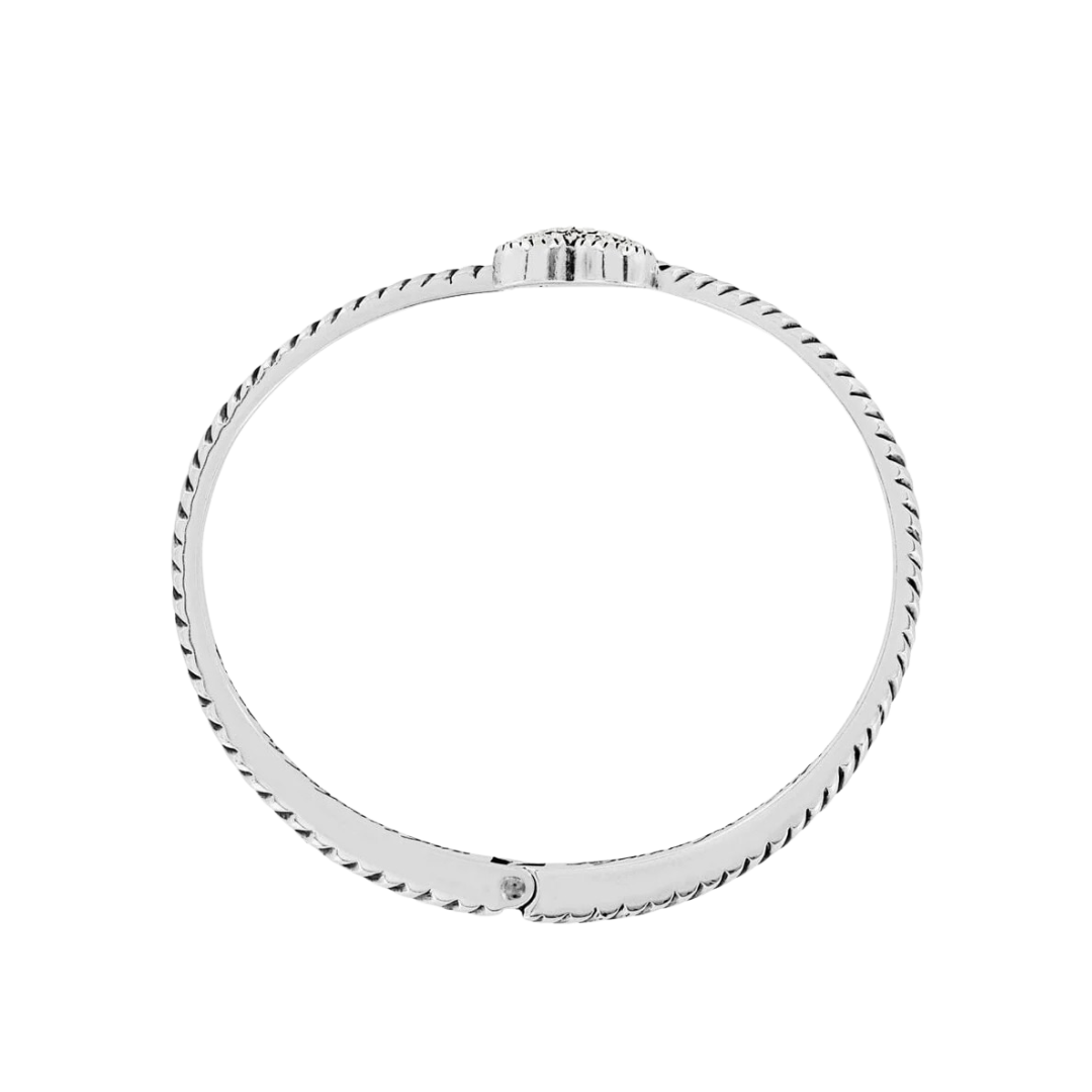 Brighton Women's Celestia Heart Hinged Silver Bangle