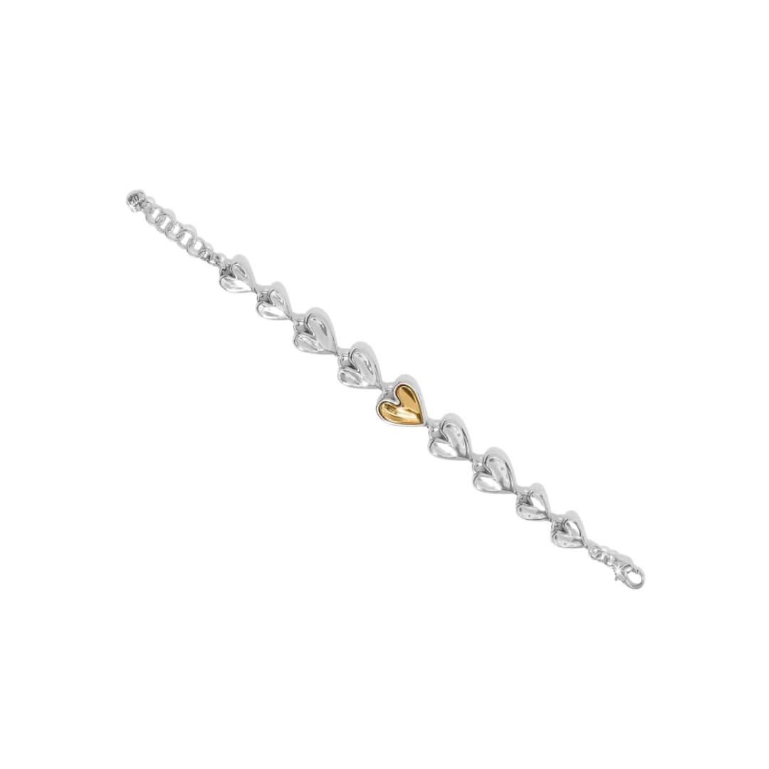 Brighton Women's Cascade Heart Silver Gold Bracelet