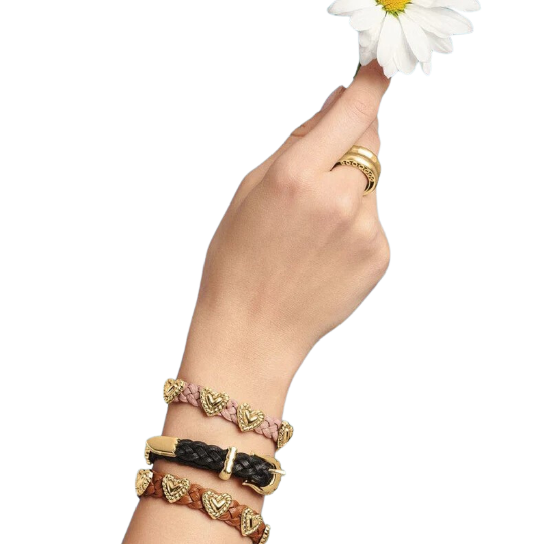 Brighton Women's Roped Heart Braid Black Bracelet