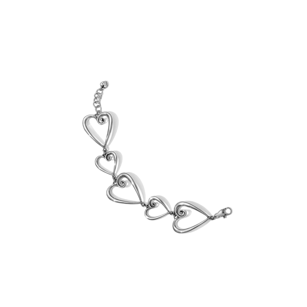 Brighton Women's Whimsical Heart Link Grey Bracelet