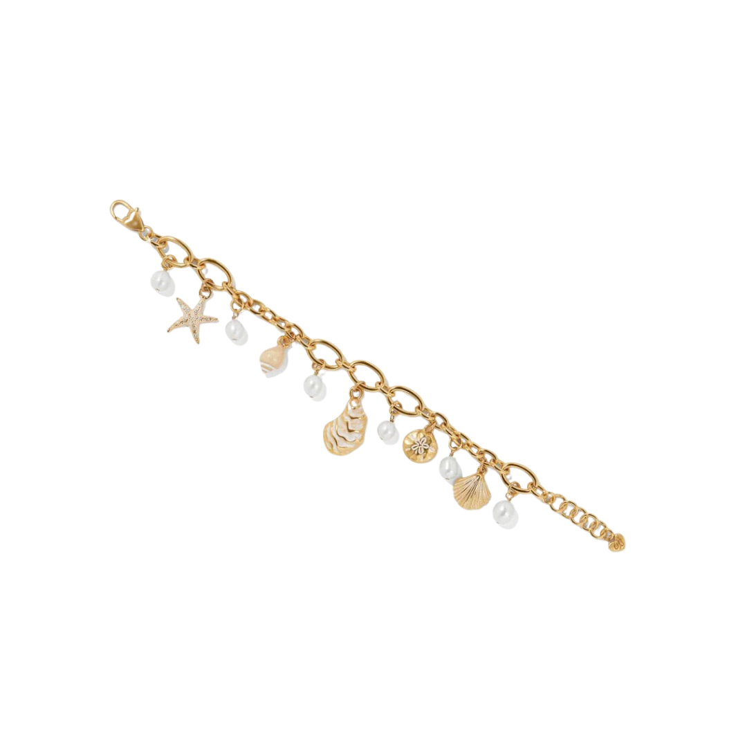 Brighton Women's Sunset Cove Pearl Charm Gold Pearl Bracelet