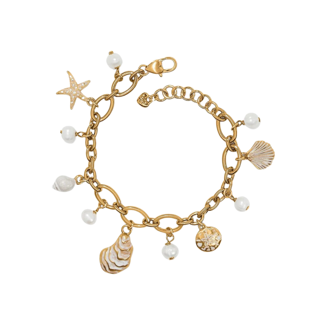 Brighton Women's Sunset Cove Pearl Charm Gold Pearl Bracelet