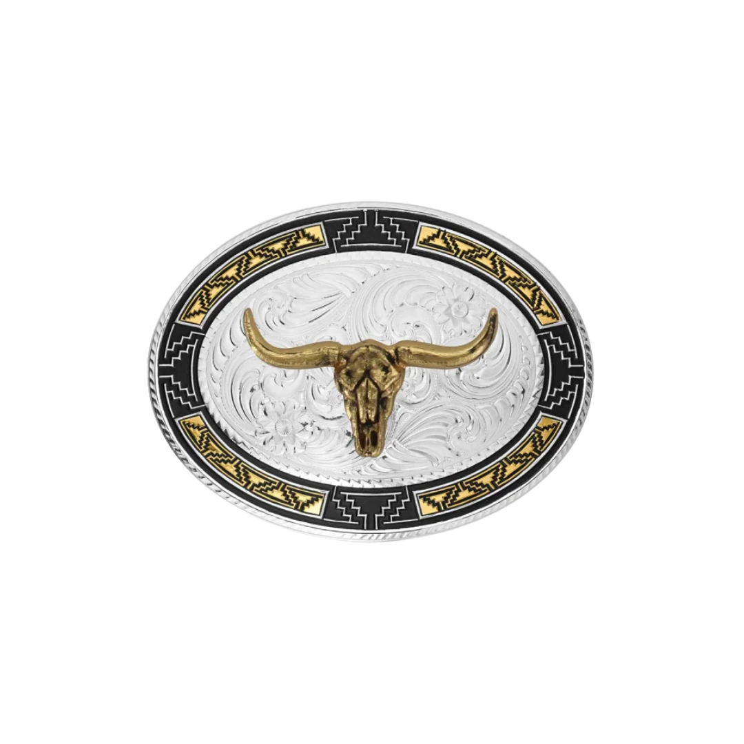 Montana Silversmiths Men's Southwest Edge Longhorn Multicolor Buckle