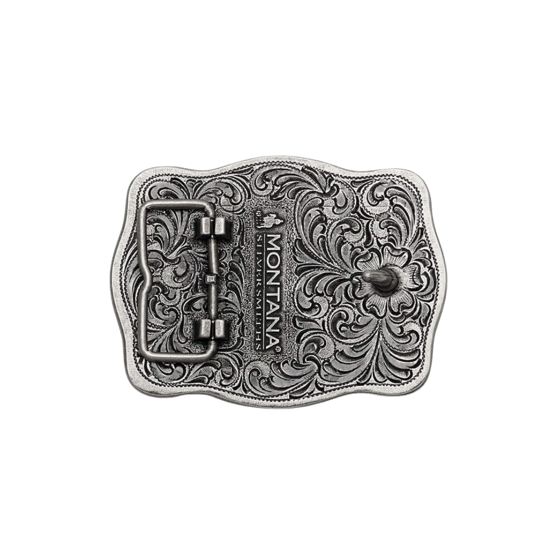 Montana Silversmiths Men's Road Ranch Attitude Grey Buckle