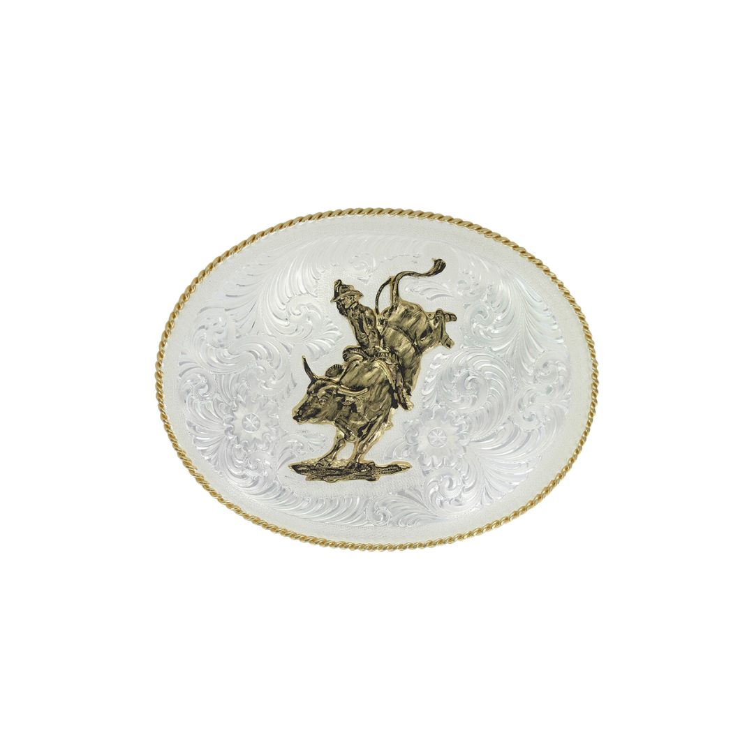 Montana Men's Large Silver Bull Rider Belt Buckle