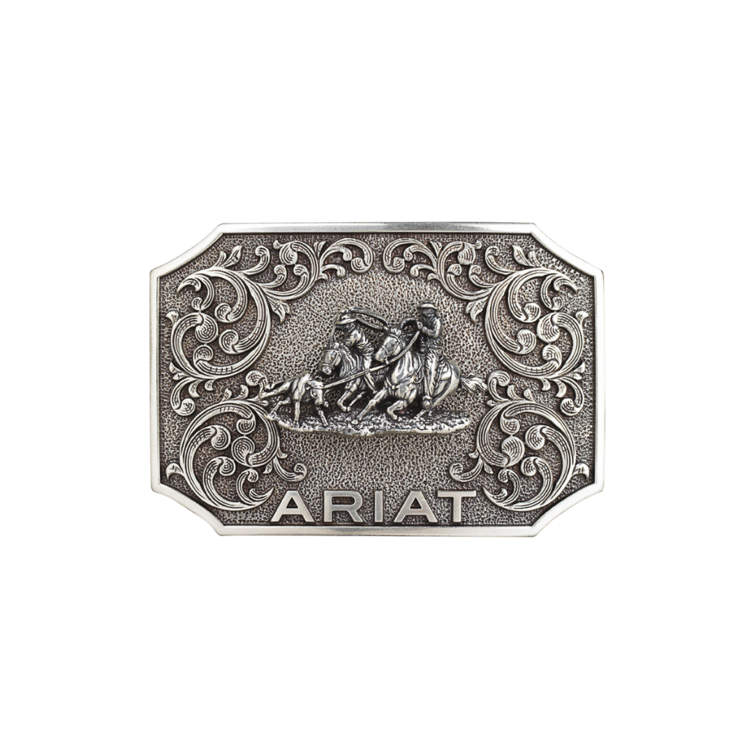 Ariat Men's Great Buckle Western Grey Belt