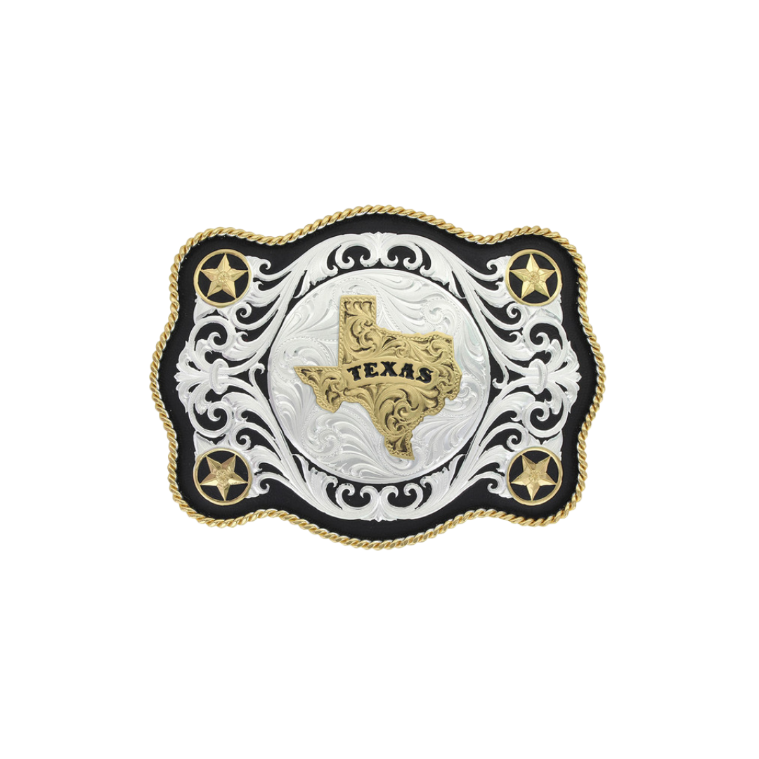 Montana Silversmiths Men's Texas Star Scalloped Buckle
