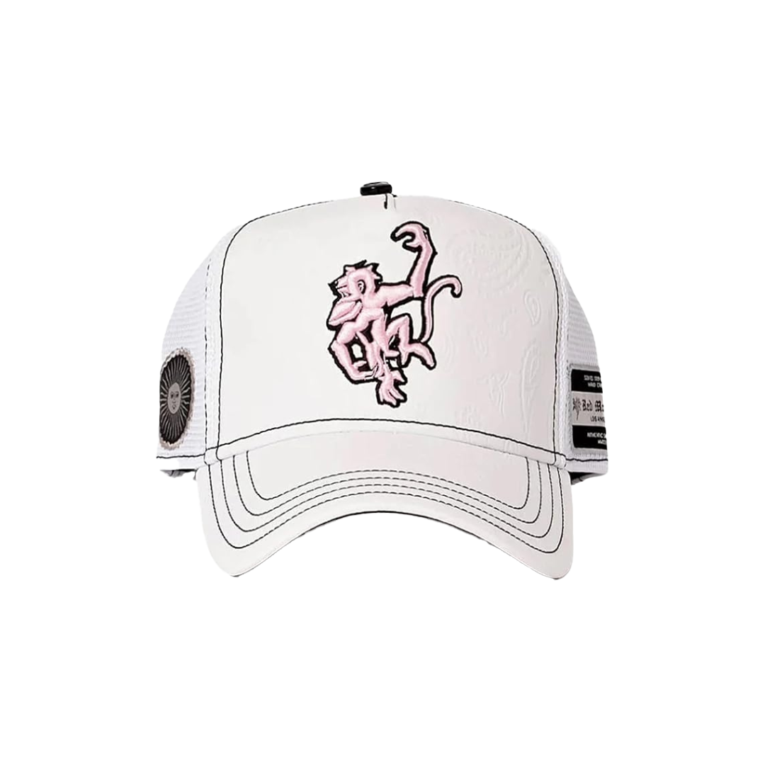 Red Monkey Unisex Fiesta White Cap