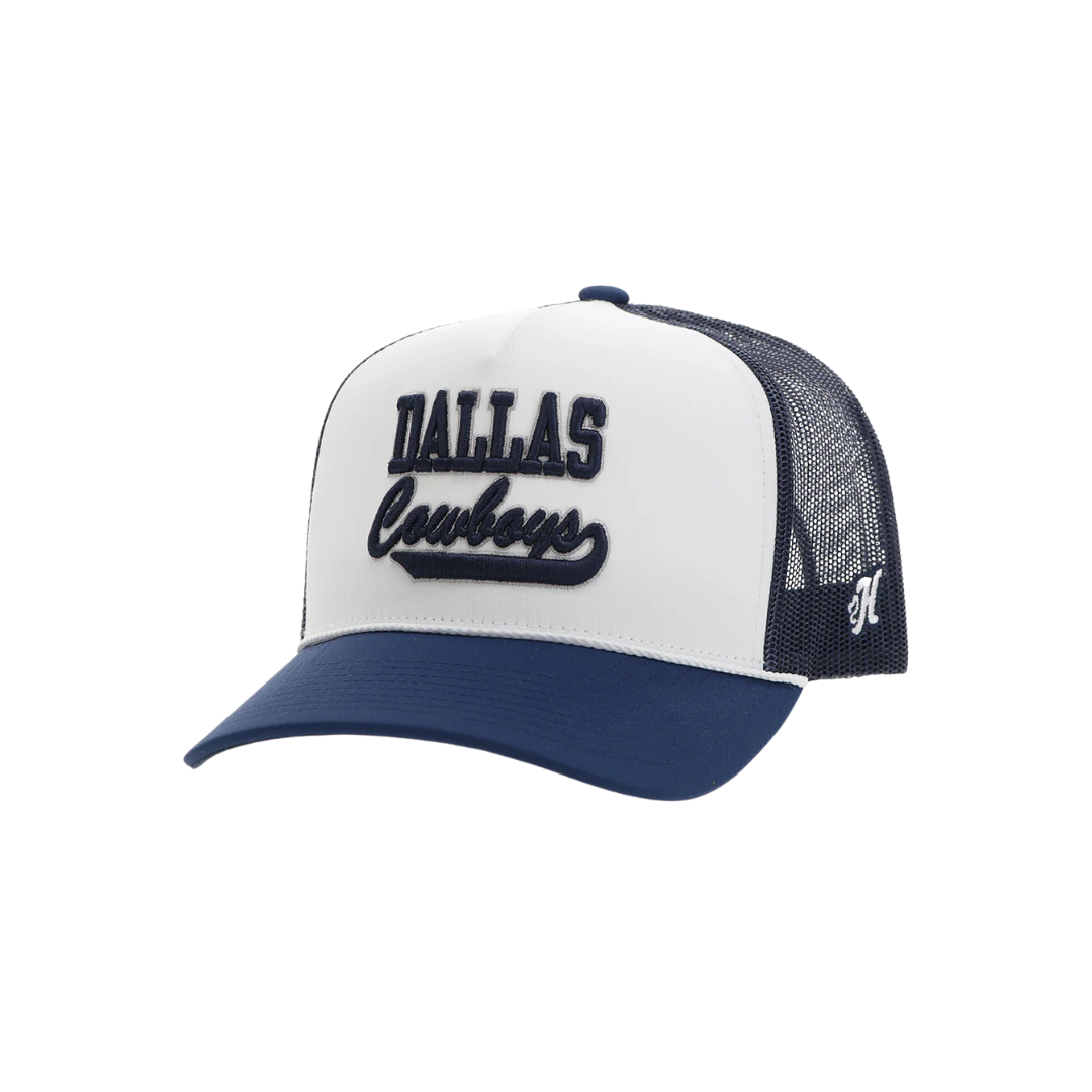 Hooey Men's Dallas Cowboys Script Logo White Navy Cap