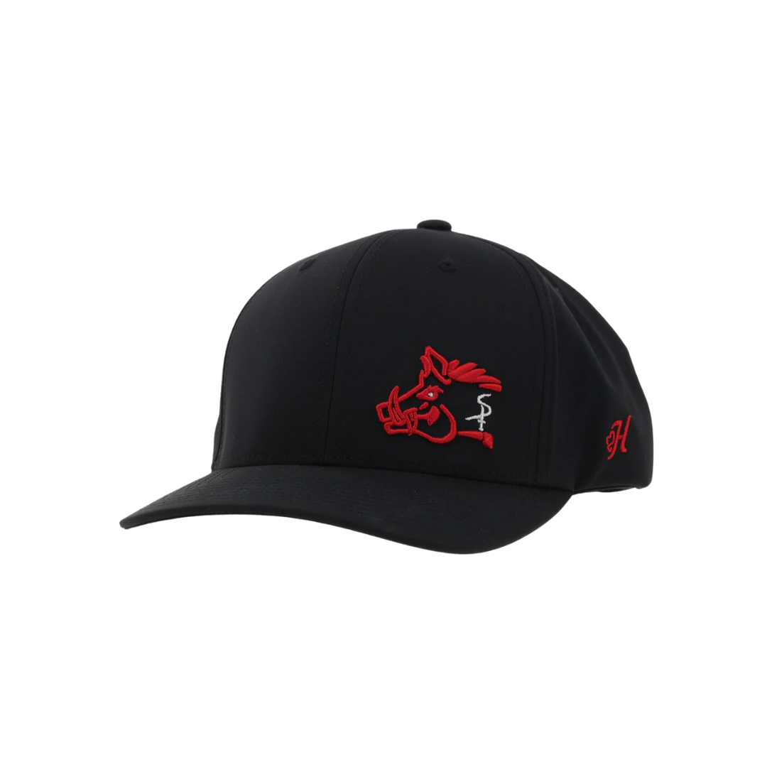 Hooey Men's Sniper Pig Red White Logo Black Cap