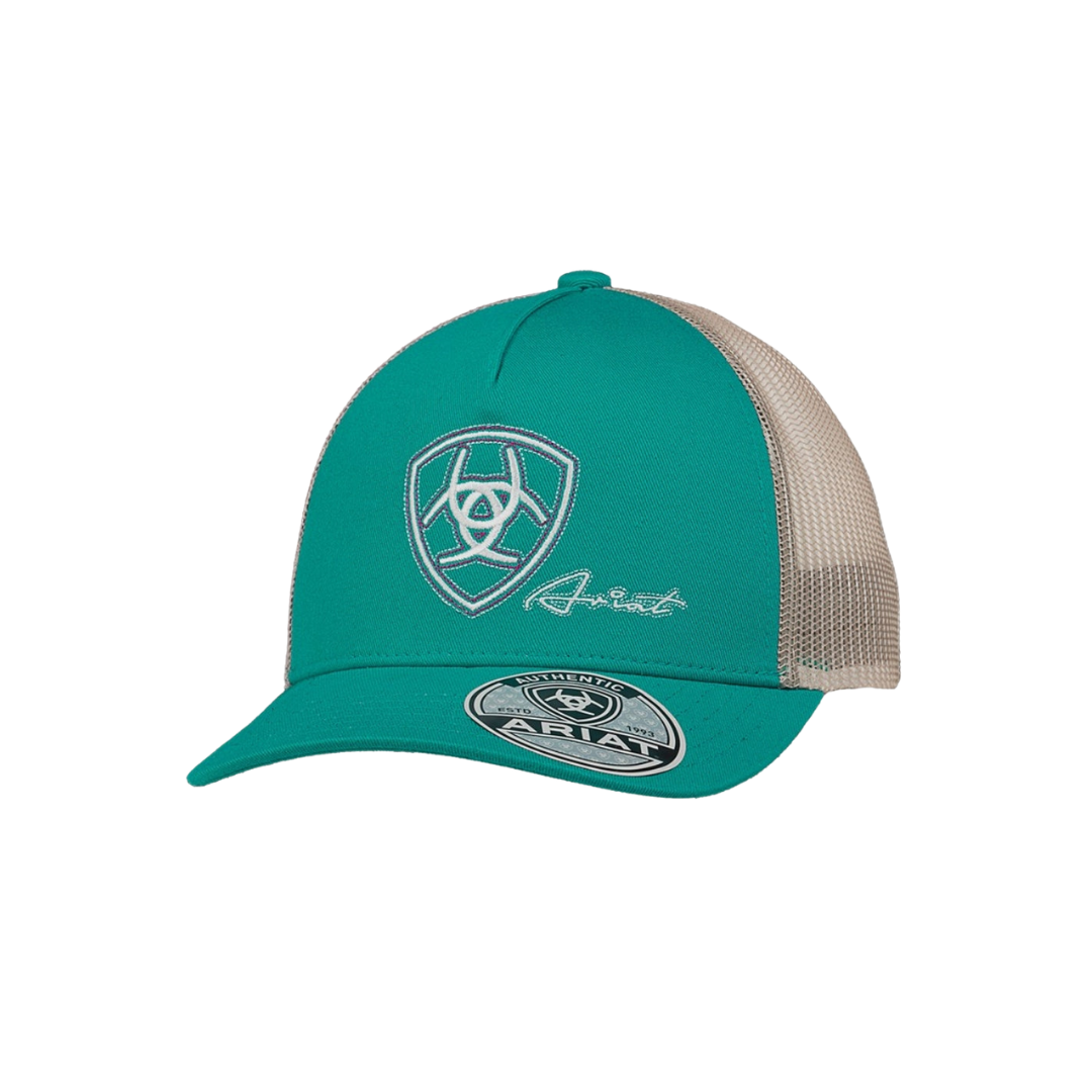 Ariat Women's Shield Embroidery Turquoise Cap