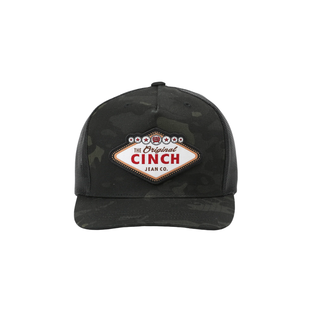 Cinch Men's Camouflage Vegas Patch Trucker Black Cap