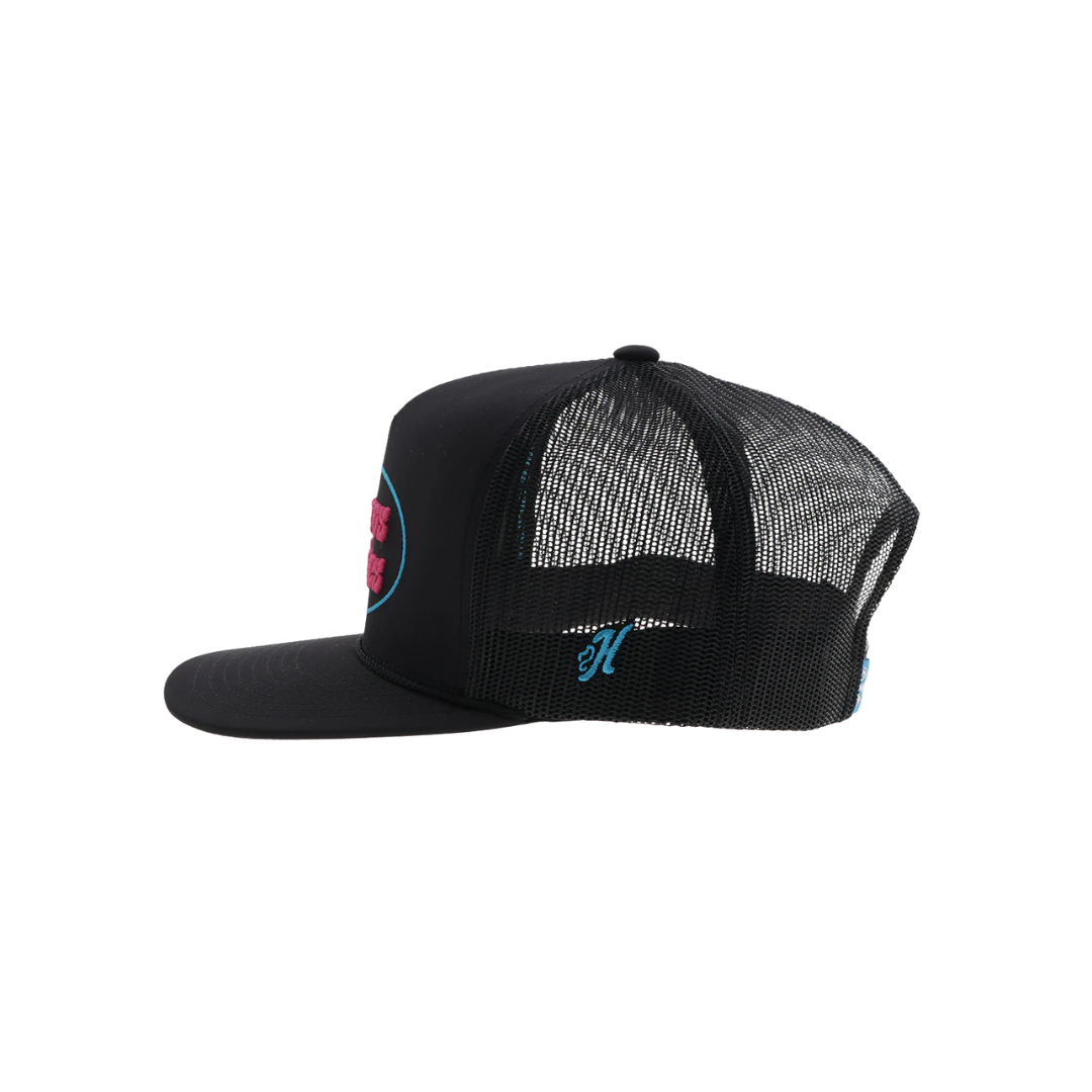 Hooey Men's Cactus Ropes Stitching Black Pink Cap