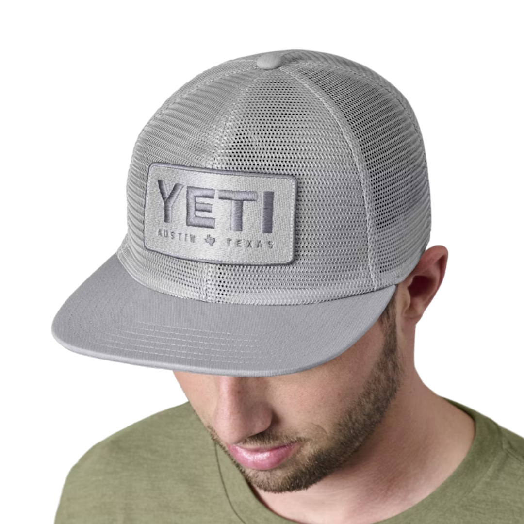 Yeti Austin Texas Mid Pro Flat Brim Mesh Grey Cap
