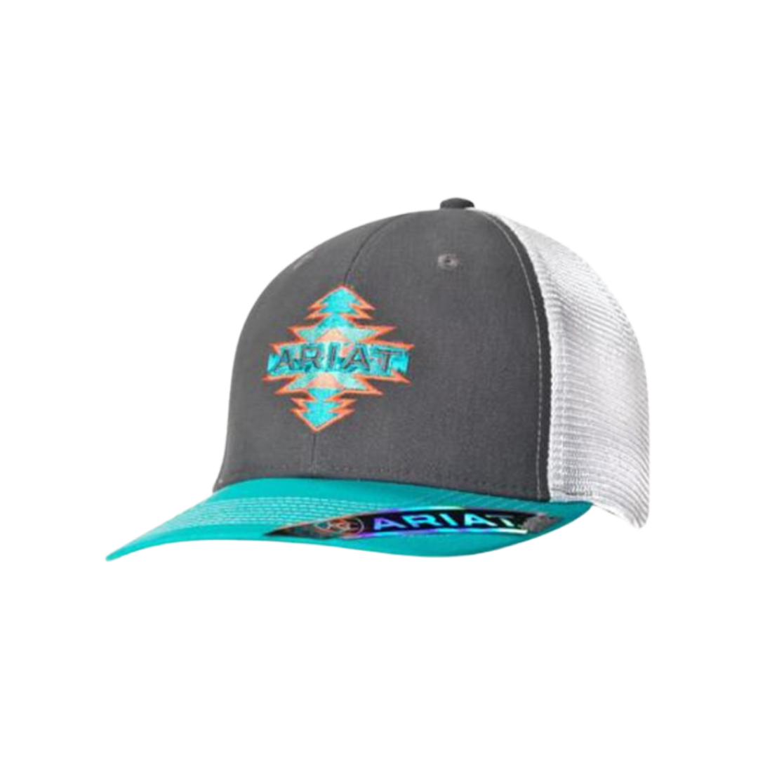 Ariat Women's Mesh Aztec Logo Baseball Turquoise Cap
