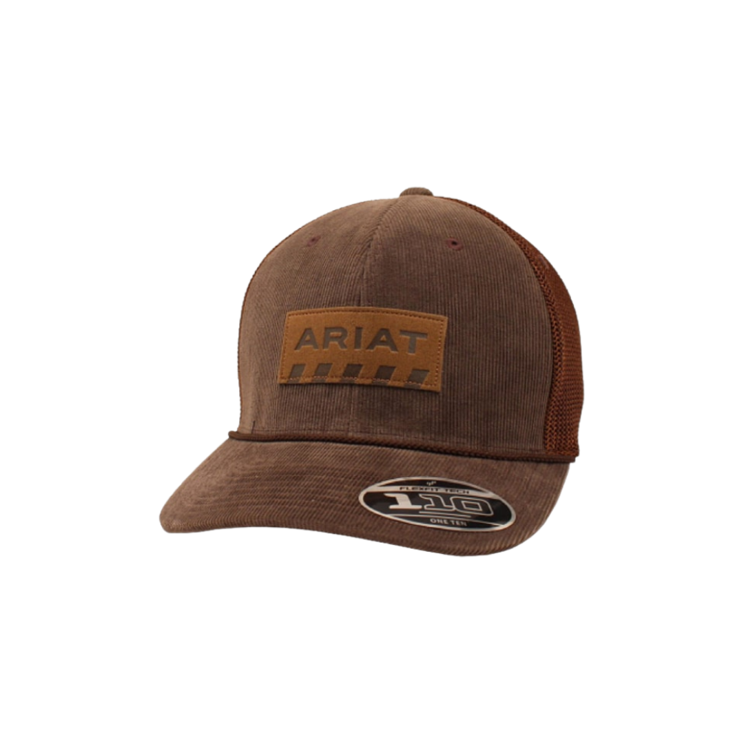 Ariat Men's Mesh Leather Logo Brown Cap