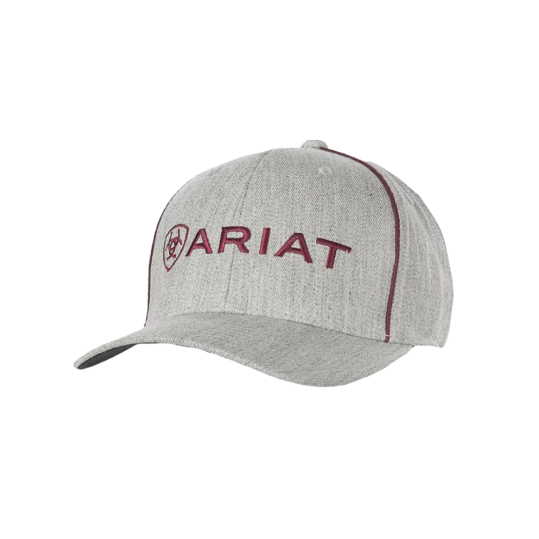 Ariat Men's Embroidered Logo Baseball Grey Cap