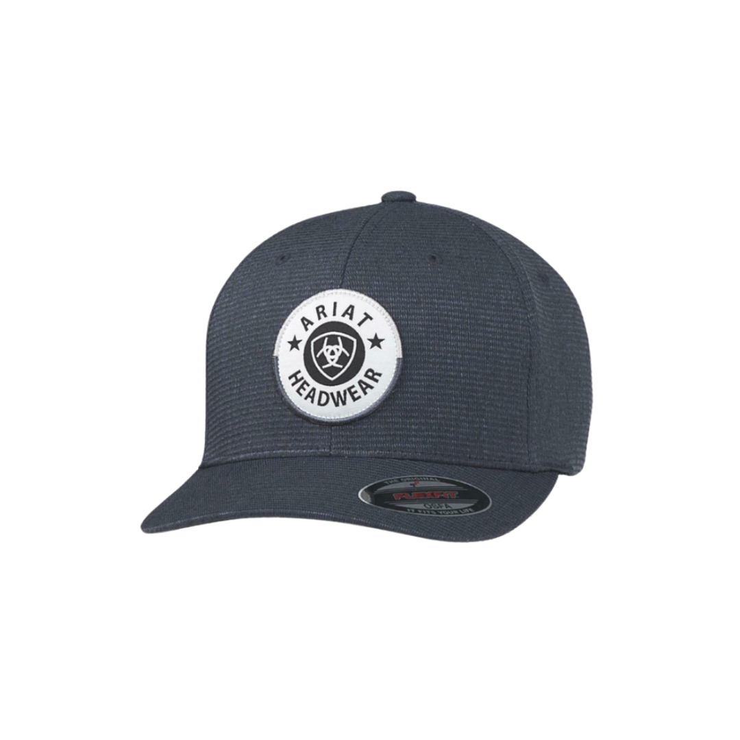 Ariat Men's Round Rubber Shield Patch Blue Cap