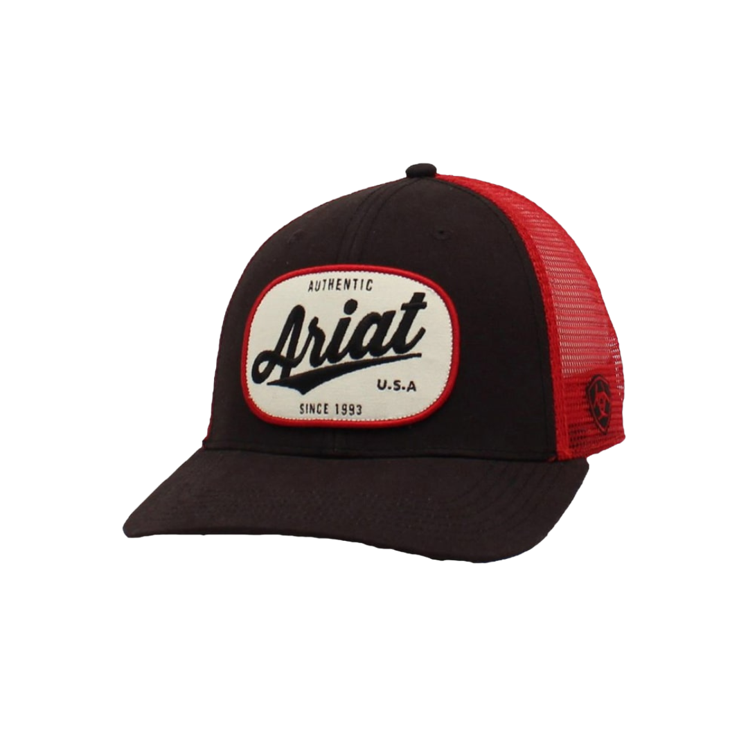 Ariat Men's Mesh Oval Patch Black Cap