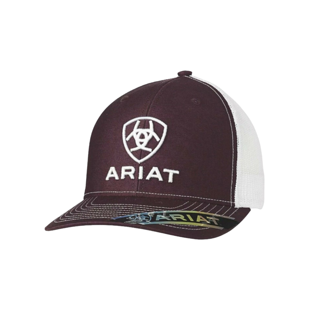 Ariat Men's Flex Fit Mesh Embroidered Brown Cap