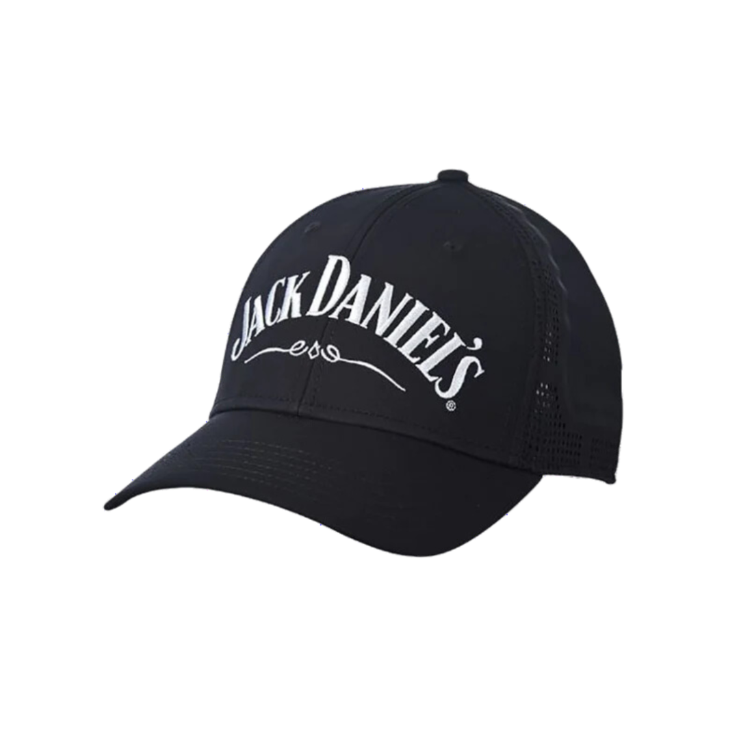 Jack Daniels Men's Mesh Embroidered Signature Black Cap