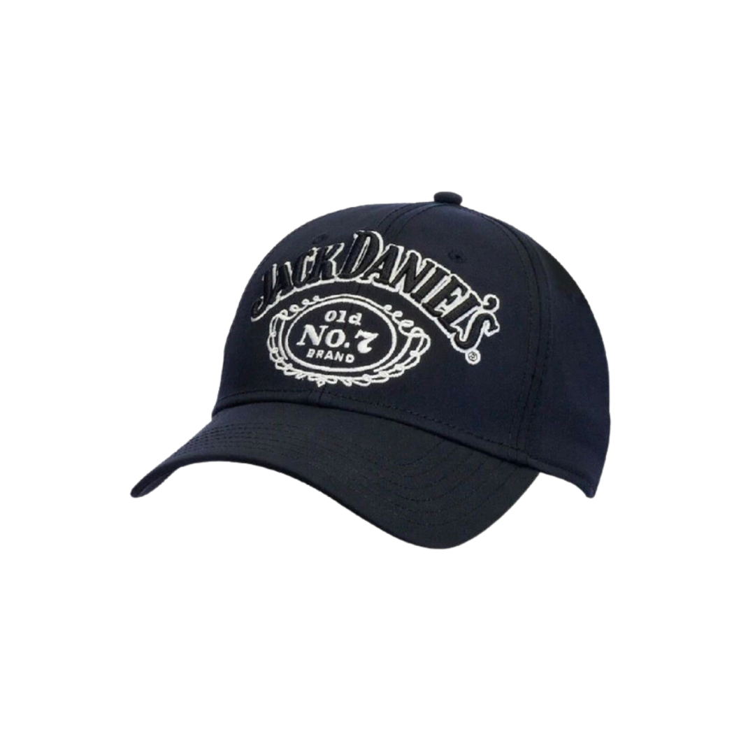Jack Daniels Men's Old 7 Logo Embroidered Black Cap- Classic